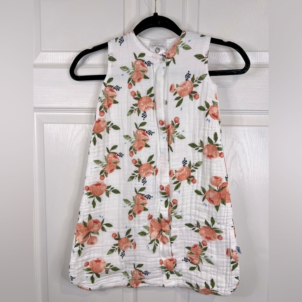 Little Unicorn Premium Muslin Sleep Sack - Watercolor Roses - Small (0-6 months)